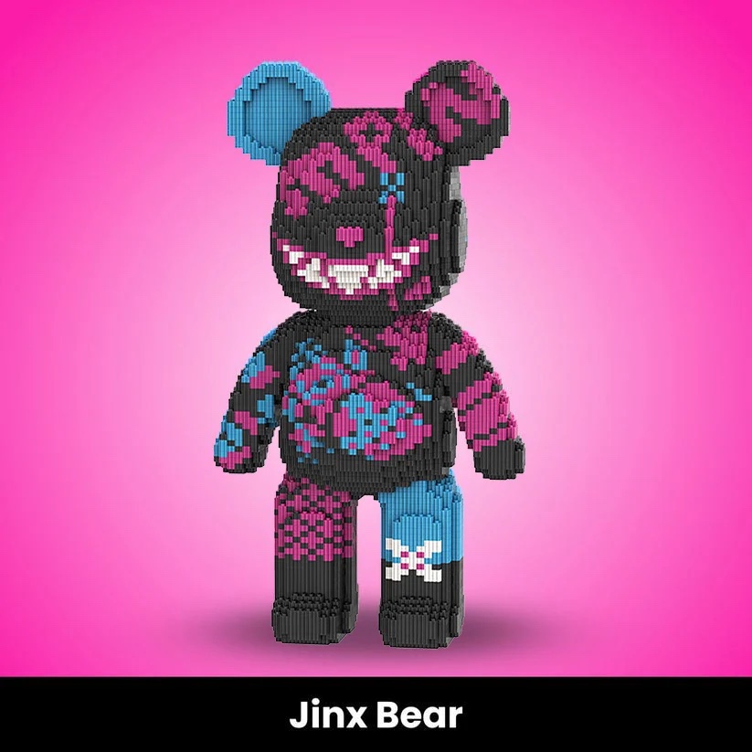 Jinx Bear KLIPS'IT noir et rose