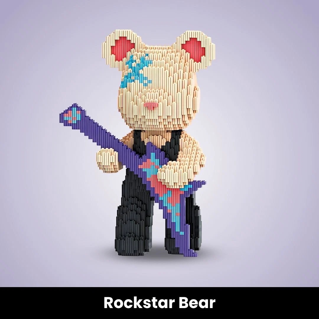 Rockstar Bear KLIPS'IT avec guitare