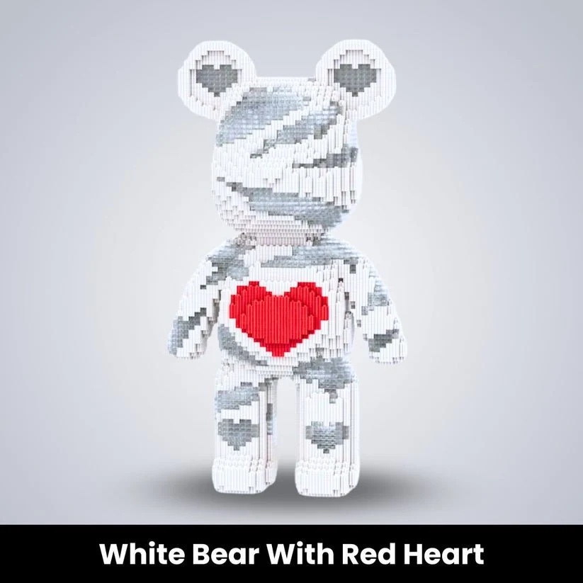 White Heart Bear KLIPS'IT blanc et rouge