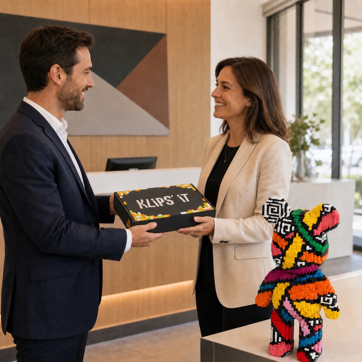 Un ours KLIPS'IT offert comme cadeau d'entreprise